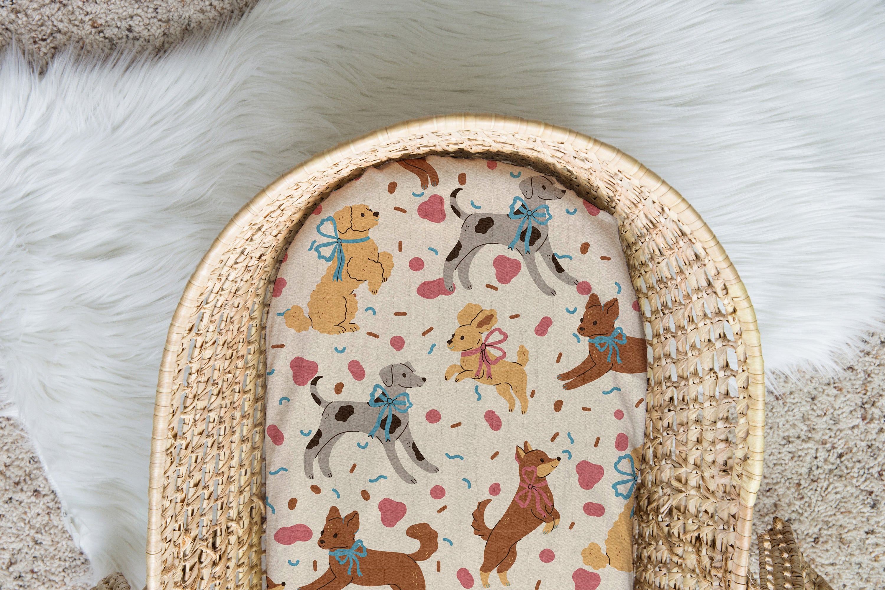 Puppy Party | 100% Organic Cotton Muslin Baby Bedding