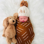 Load image into Gallery viewer, hi. Pecan Pom Pom Beanie Hat
