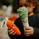 Load image into Gallery viewer, Organic Crocheted Veggie Rattle | Friendly Leek

